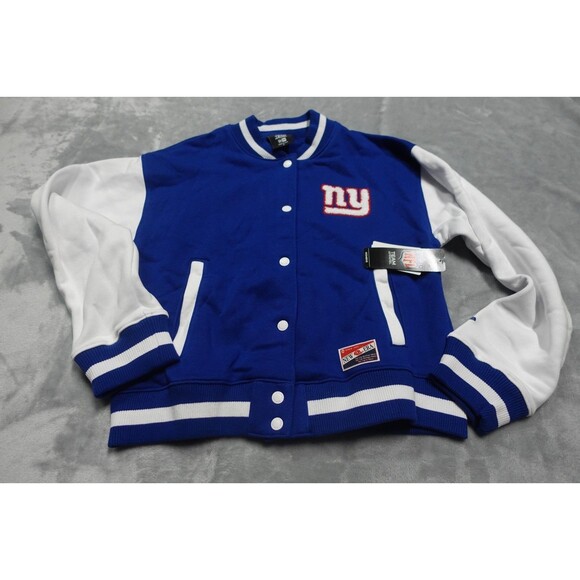 New York Giants Women's Small Royal Blue Fleece Full Snap Jacket NWT - Picture 1 of 9